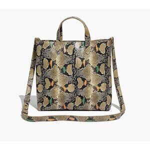 NWT $168 MADEWELL Zip-Top Transport Crossbody Snake Embossed Ed bag purse